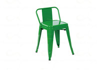 Square Seat Low Back Metal Dining Chair Tolix Style Restaurant Chairs