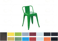 Square Seat Low Back Metal Dining Chair Tolix Style Restaurant Chairs