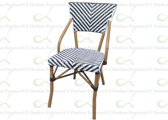 Outdoor Dining Chairs Restaurant Chair Faux Bamboo Black and White Accents