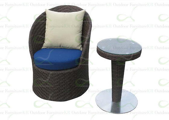 Round Shape Alfresco Furniture Outdoor Rattan Wicker Chairs with Side Table