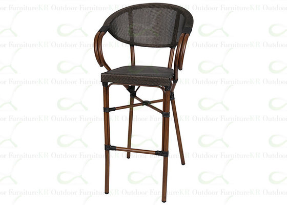 Black Color Outdoor Bar Chairs Textilene Mesh Bar Stools for Patio