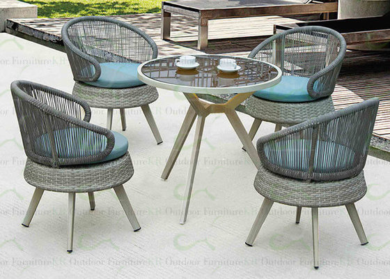 2017 New Outdoor Dining Sets Swivel Rattan Chairs Luxury Style Furniture