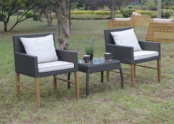 Small Balcony Furniture Outdoor Patio Furniture Aluminum Construction with Rattan