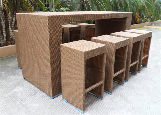 Patio Bar Sets Outdoor Patio Rattan/Wicker Furniture New Resin 9-Piece Bar Set