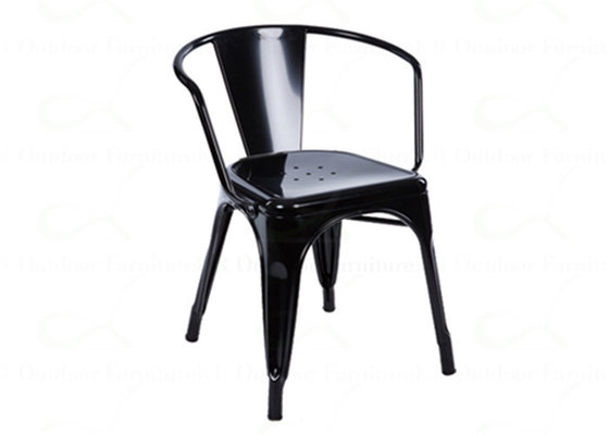Round Back Dining Chair with Arm Metal Tolix Marais Style Chair Indoor Outdoor