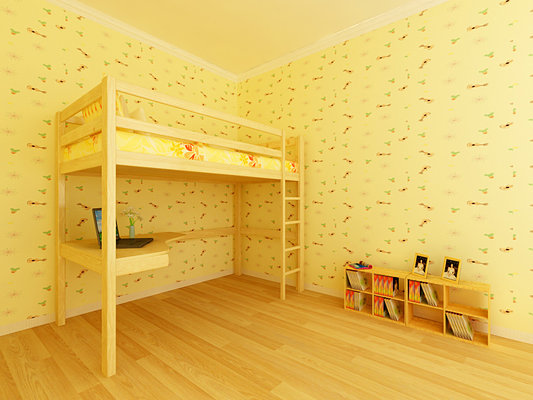 modern bunk bed pine wood