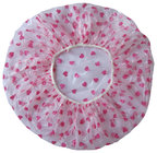 Disposable PE Shower Cap with Heart-Shaped in Pink