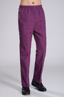 Short Sleeve Cotton Split Type Scrub Suit for Surgery in Purple
