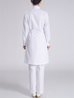 White Keep Warm Long Sleeve Fashionable Lapel Medical Gown for Hospital Nurse