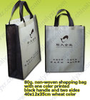 Fold and Portable Shopper Bag with Two Black Handle