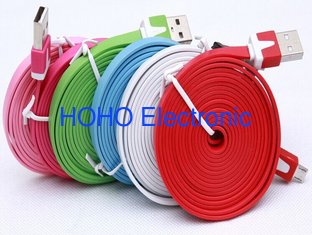 China 1M 3m data cable Noodle Flat USB 2.0 usb cable usb charging cables for iphone 5 6s plus S6 supplier