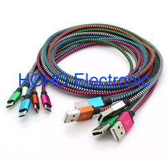 China 1M 2M 3M Unbroken Metal Connector Fabric Nylon Braid Micro USB Cable Lead charger Cord S7 supplier