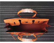 ladies high quality 35cm orange ostrich grain cowhide leather handbags top selling designer handbags L-RB4-17