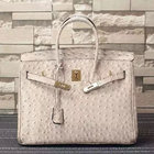 high quality 35cm blue Ostrich bag cowhide leather handbags lady designer handbags L-RB4-17