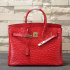 high quality 35cm blue Ostrich bag cowhide leather handbags lady designer handbags L-RB4-17