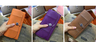 Hot sell nice quality orange women designer purse natural goatskin purse passport purse flat purse LR-P01