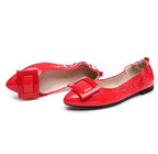 Factory direct sell women famous brand flat shoes red pointy shoes kidskin foldable shoes priviate label shoes BS-07