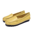 high quality women yellow slip-up loafers cowhide driving shoes comfortable shoes fashion brand designer shoes BS-L2