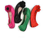 big yard shoes 30 to 43 size pink genuine leather shoes foldable ballet shoes women flat shoes kidskin designer shoes