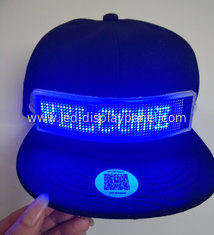 China send message by phone bluetooth LED message cap rechargeable Fashion LED rolling message hat support gif dispaly led cap supplier