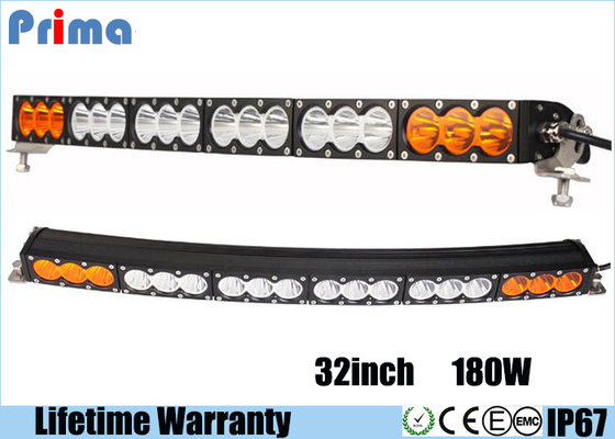 China Multi Color 180W 32 Inch Curved LED Light Bar Amber White IP67 Waterproof supplier