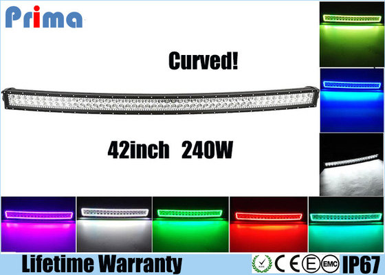 China Curved 240W 42 Inch LED Light Bar , Colorful RGB Halo Ring LED Flash Light Bar supplier