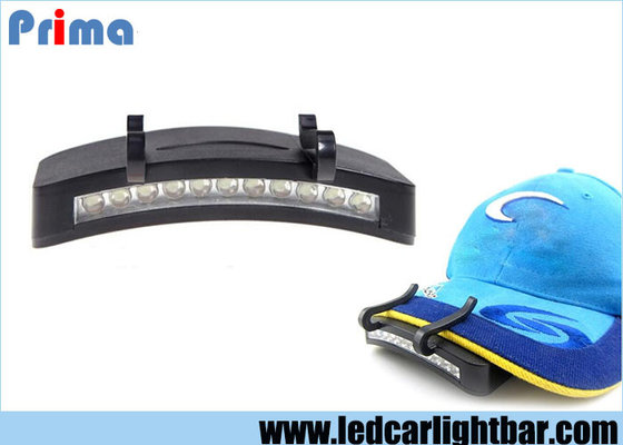 China Clip On Outdoor Camping Lights , 132lm AAA Batteries 11 LED Hat Light supplier