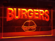 LED Lighted Acrylic Burgers Cafe LED Neon Light Sign Edge Lit Logo Display