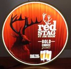 Jim Beam Red Stag Whiskey Led Light Up Sign Buck Deer Game Room Man Cave
