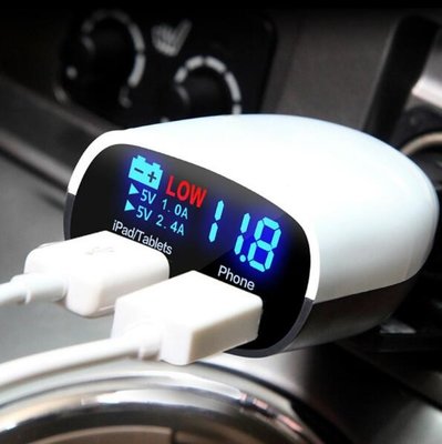 China 12V 220V Double USB Car Charger Inverter Current Voltage LED Display Automatic Alarm Adapter 3.4A supplier