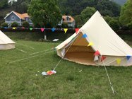 5m bell tent with chimeny hole beige color wateproof mesh and zipper door 100% cotton canvas camping
