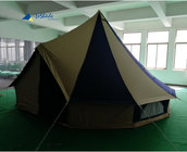 blue and beige color outdoor safari family camping bell tent