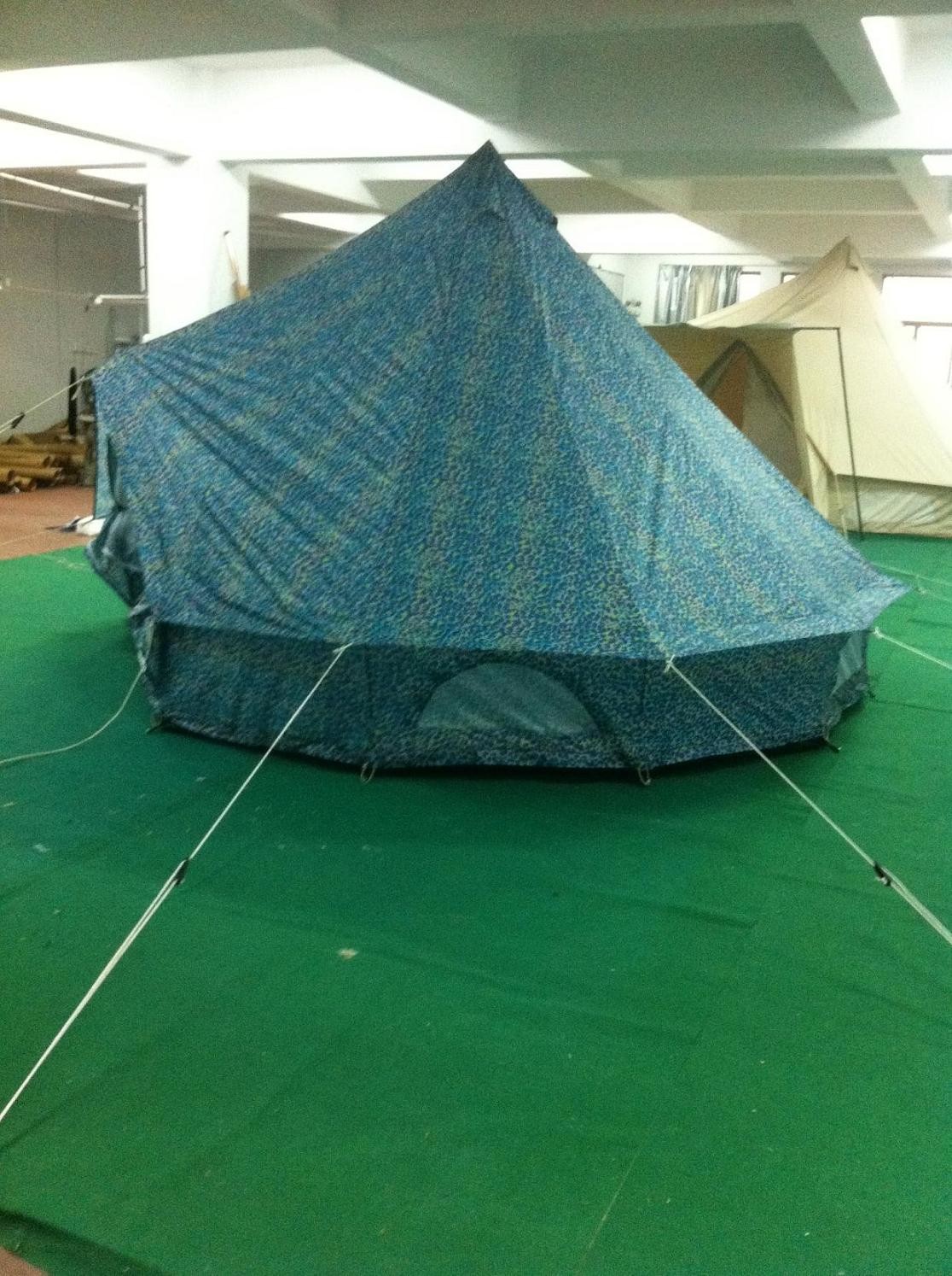 5m canvas bell tent blue color polyester,waterproof for camping site and activity，party