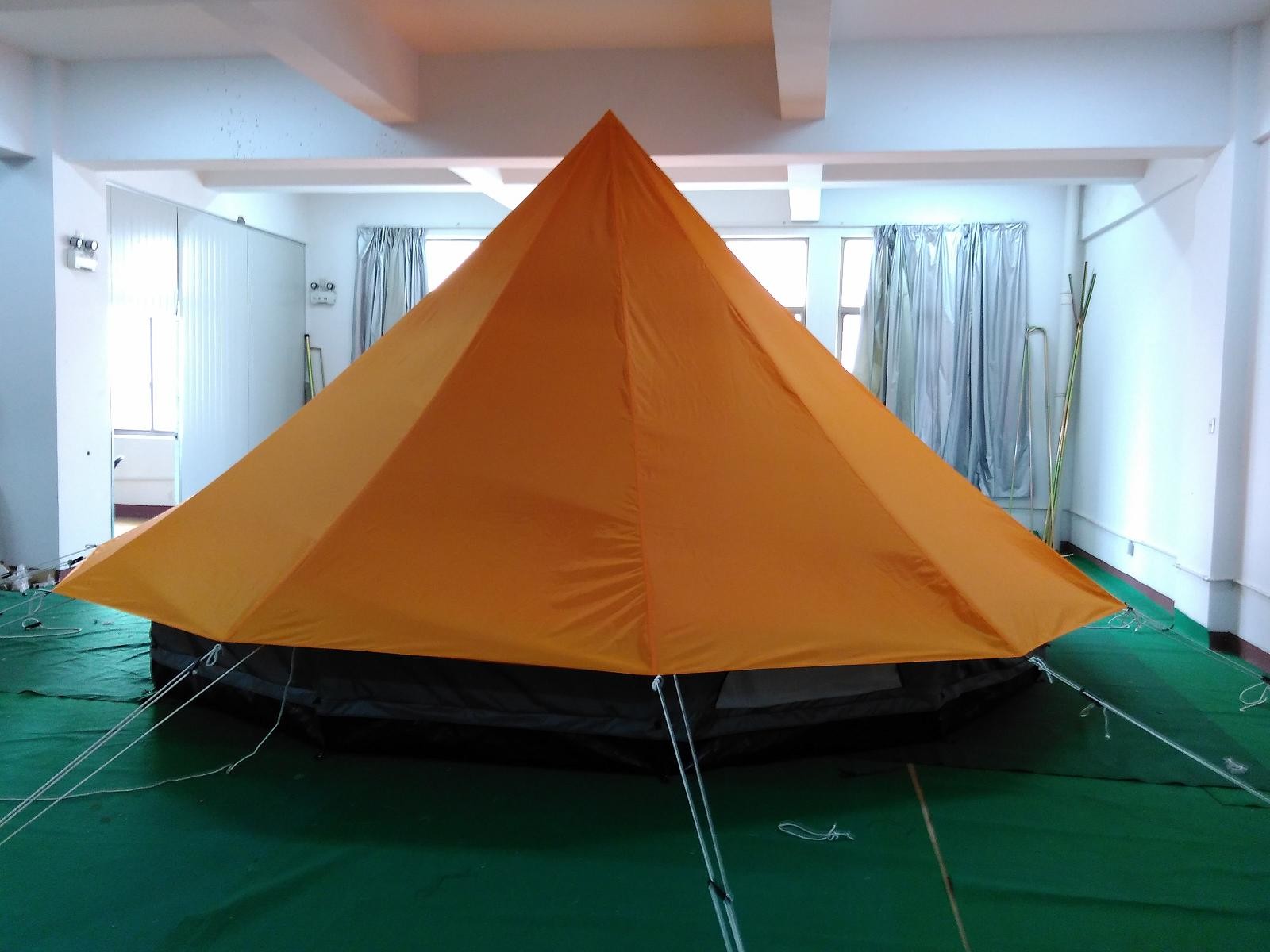 5m canvas bell tent green color polyester&cotton canvas,waterproof for camping site and activity,party