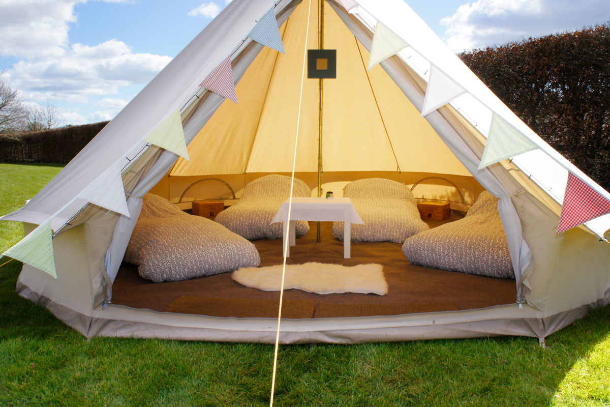 5m Canvas Bell Tent With Zipped In Ground Sheet