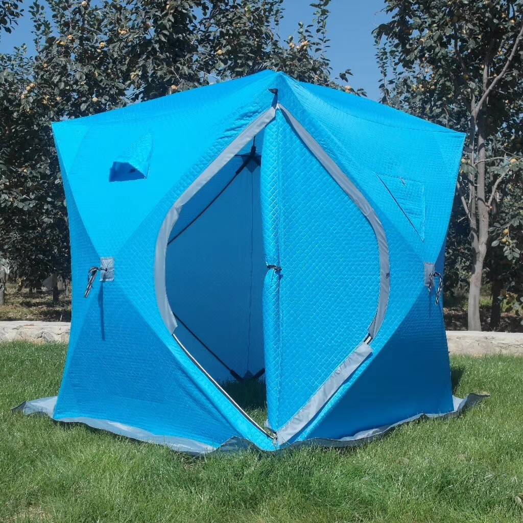 pop up ice fishing tent with 3 layers warmer fabric for winter fishing outdoor camping glamping