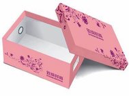 pink lid and base shoe box  custom paper shoe box  luxury rigid shoe box