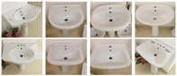 Ceramic Pedestal Basin with Orchid Pattern for Bathroom (101)