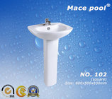 Sanitary Ware Ceramic Pedestal Basin Hand Wash Basin for Bathroom  (102)