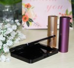 High quality 2 colors cosmetics powder case square design empty blush compact powder container with Mirror