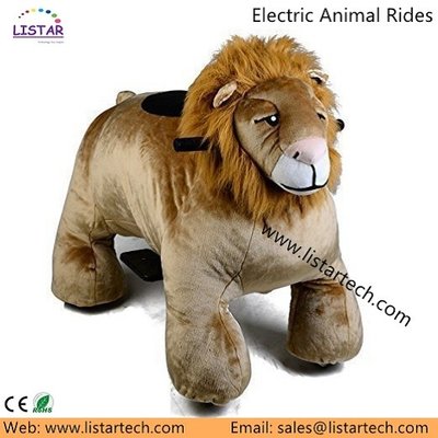 China Plush Lion Ride-on Toy, Coin Operated Electric Animal Scooter with Tokens, for Mall/Park supplier