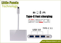 Premium 4 Ports Aluminum USB Hub Type C USB 3.1 Hub Adapter for Phone and Macbook