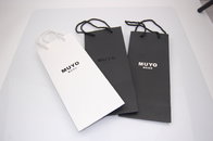 custom luxury black c1s art paper matt laminated shopping bag with ribbon bow,offset printing shopping paper bag