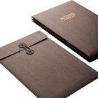custom high quality luxury black a4 string document envelope，cheap string document envelope
