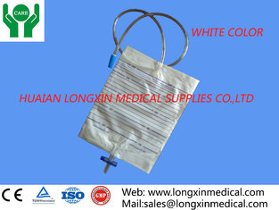 China disposable adult urine drainage bag with t type valve ,white color ,milk color 2000ml supplier