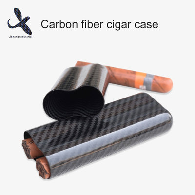 China 3K full carbon fiber 2 packs cigar case humidor customized Logo Ultra Light cigar case supplier