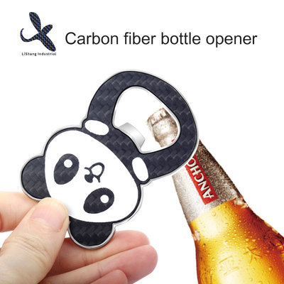 China 2019  New Personalized Panda Carbon Fiber Key Chain bottle opner supplier