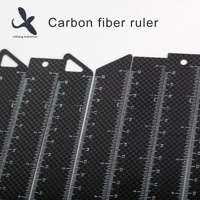China High Strength Drafting Silk Screen Print Custom Carbon Fiber Ruler 20cm supplier