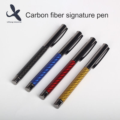 China fashion carbon fiber signature pen with stainless steel inner carbon fiber gift pen 4 colors supplier