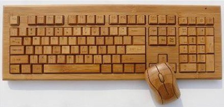 China 108 keys wireless bamboo keyboard supplier